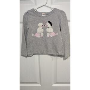 Girls Cotton Tee French Poodle Puppies Embroidered 4T Cute Vintage Retro